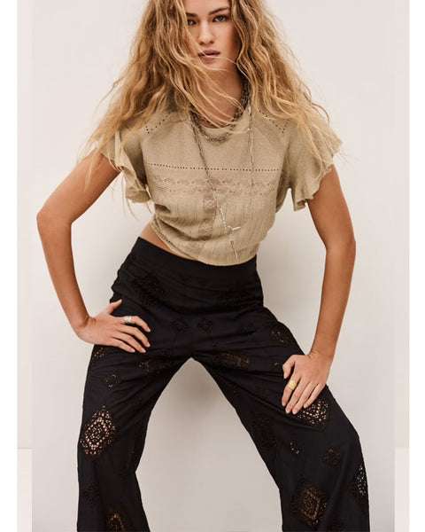 Mike Broderie anglais Pants Black - shopatstocks