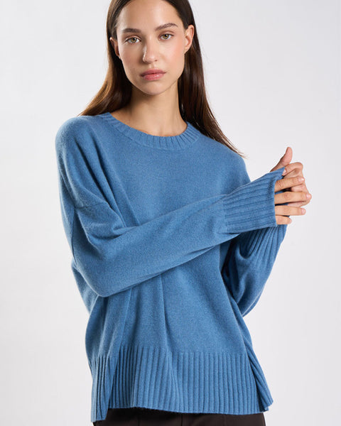 Monptilya Cashmere Crew Jumper Denim