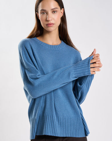 Monptilya Cashmere Crew Jumper Denim