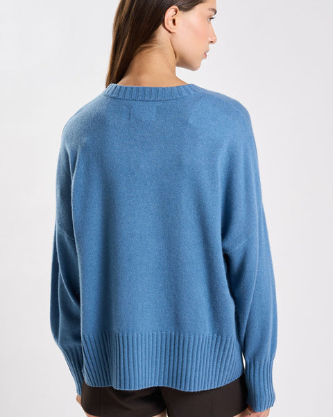 Monptilya Cashmere Crew Jumper Denim