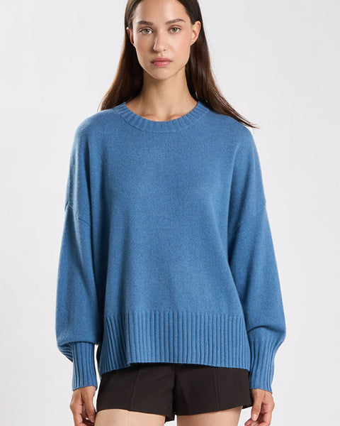 Monptilya Cashmere Crew Jumper Denim