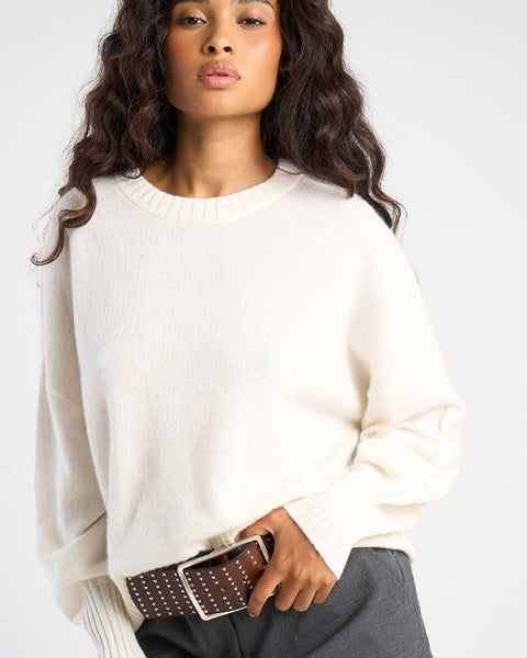 Monptilya Cashmere Crew Jumper Milk