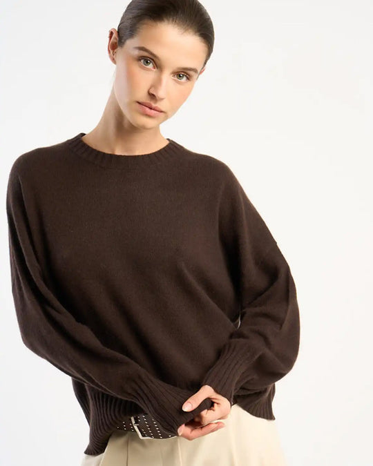 Monptilya Cashmere Crew Jumper Mocha