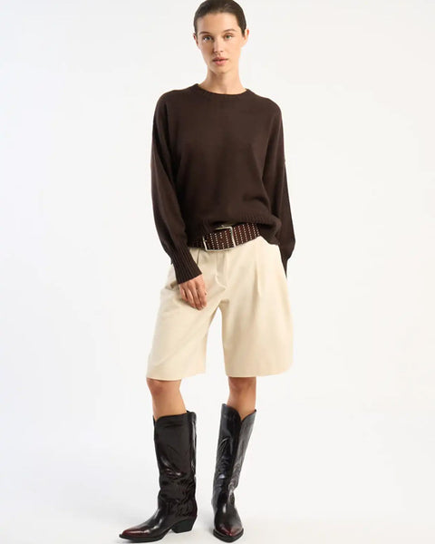 Monptilya Cashmere Crew Jumper Mocha