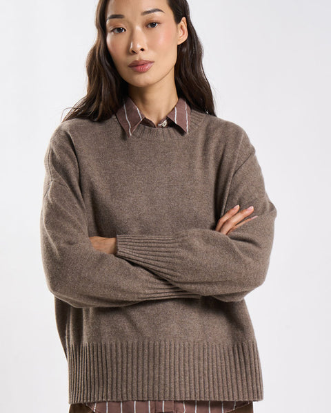 Monptilya Cashmere Crew Jumper Vison Chine
