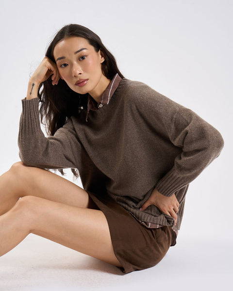 Monptilya Cashmere Crew Jumper Vison Chine