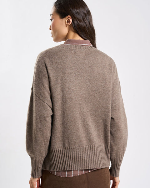 Monptilya Cashmere Crew Jumper Vison Chine