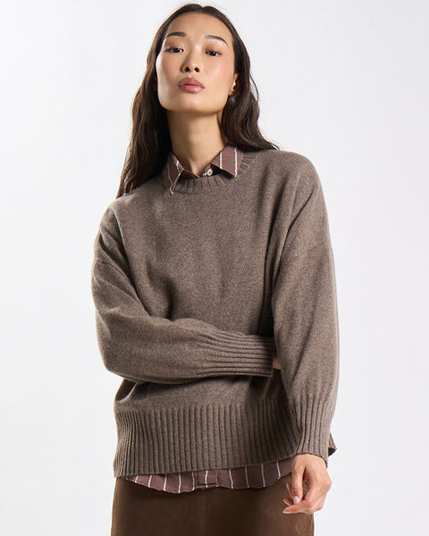 Monptilya Cashmere Crew Jumper Vison Chine