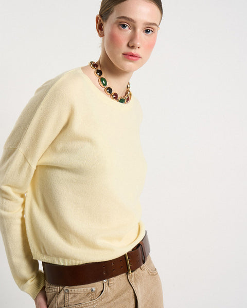 Monroe Cashmere Jumper Vanilla - shopatstocks
