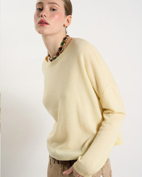 Monroe Cashmere Jumper Vanilla - shopatstocks