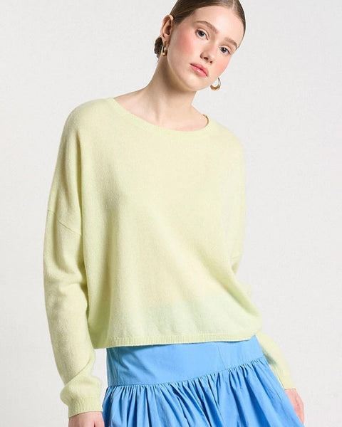 Monroe Cashmere Jumper Water Green - shopatstocks