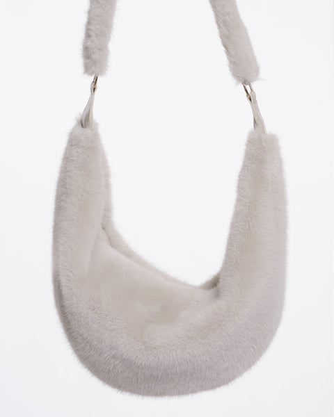 Nayla Faux fur crossbody bag Birch