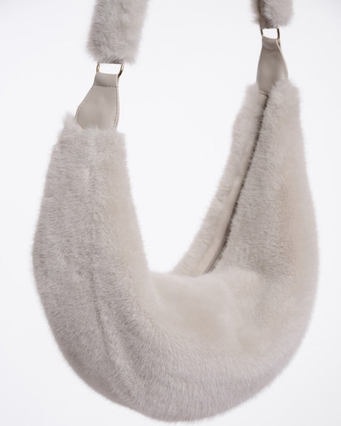 Nayla Faux fur crossbody bag Birch
