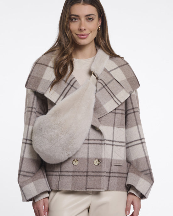 Nayla Faux fur crossbody bag Birch
