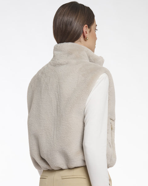 Nikki Short Faux Fur Waistcoat Birch