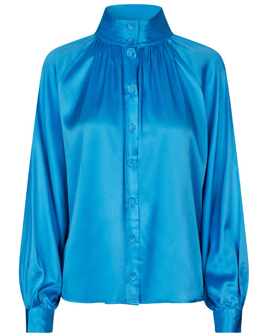 Nita Silk Blouse Greek Blue