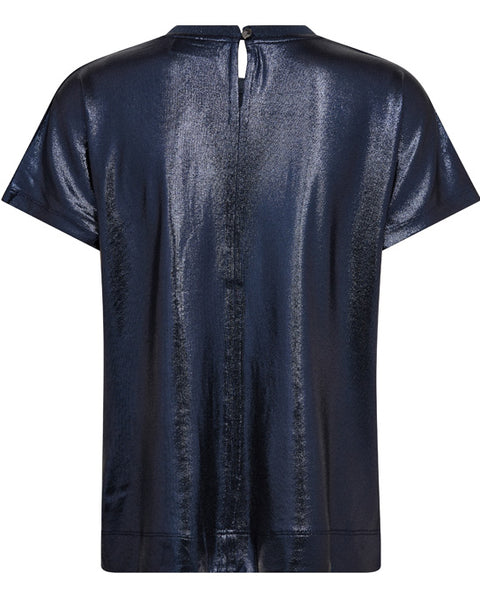 Nivola O-neck Metallic Tee Salute Navy