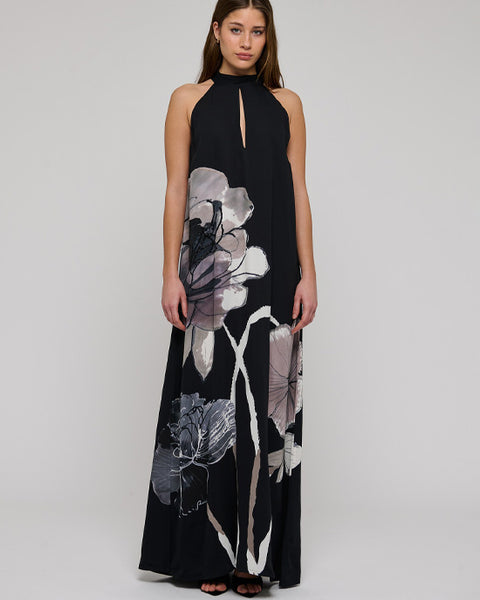 Nola Halerneck Dress Fleur Solitaire Coal