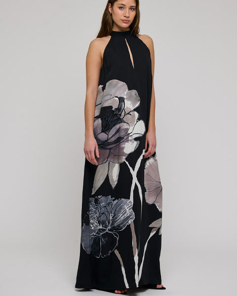 Nola Halerneck Dress Fleur Solitaire Coal