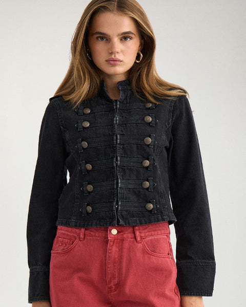 Nubille Fitted Denim Jacket Black