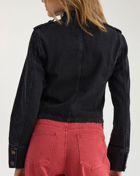 Nubille Fitted Denim Jacket Black