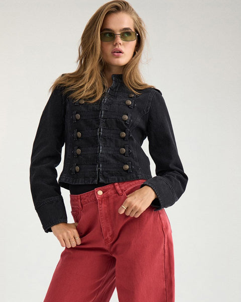 Nubille Fitted Denim Jacket Black