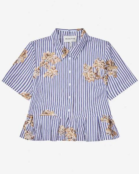 Nuriana Blouse Stripe Blue/White