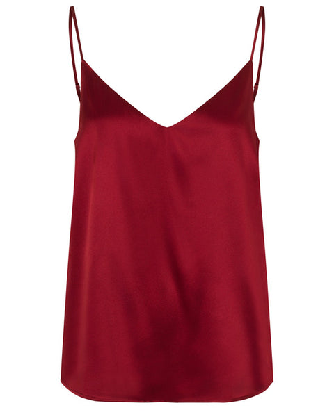Octavie Silk Strap Top Cranberry