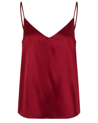 Octavie Silk Strap Top Cranberry