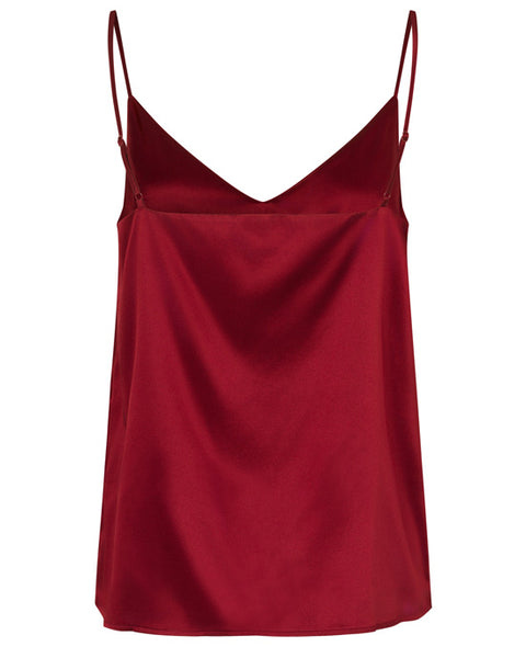 Octavie Silk Strap Top Cranberry