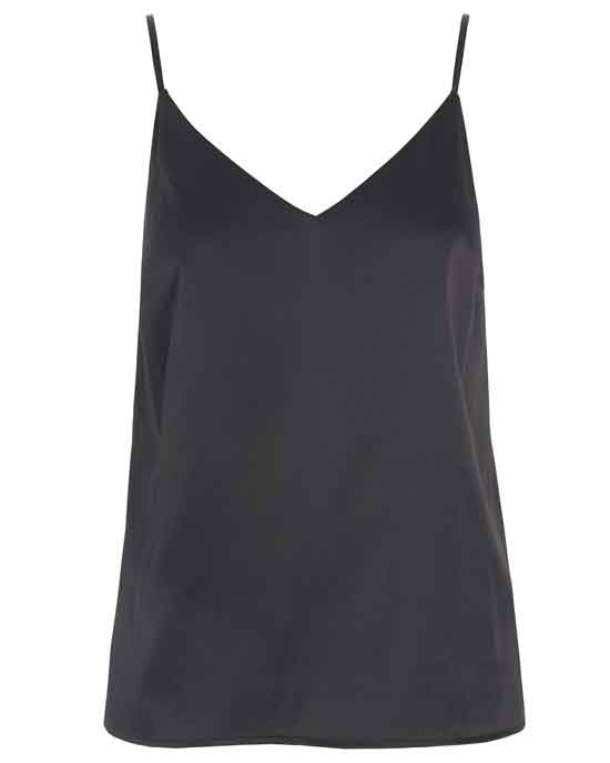 Octavie Silk Strap Top Black