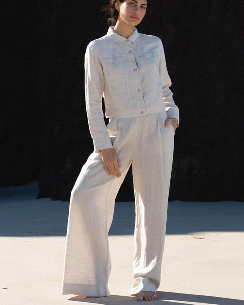 Oli Linen Pants Oatmeal - shopatstocks