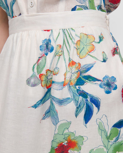 Paulina Skirt Floral Leche - shopatstocks