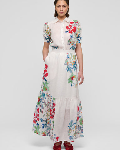 Paulina Skirt Floral Leche - shopatstocks