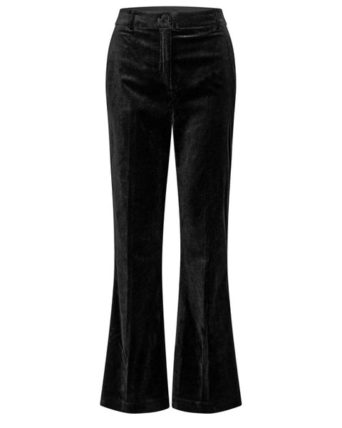 Rihanna Black Velvet Flared pants