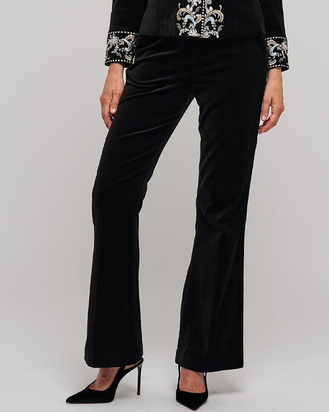 Rihanna Black Velvet Flared pants