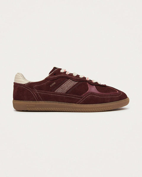 Rife Burgundy Cream Leather Sneakers