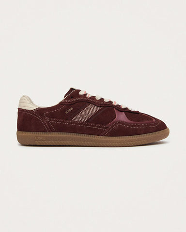 Rife Burgundy Cream Leather Sneakers