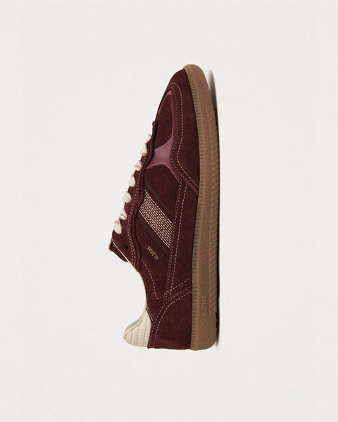 Rife Burgundy Cream Leather Sneakers