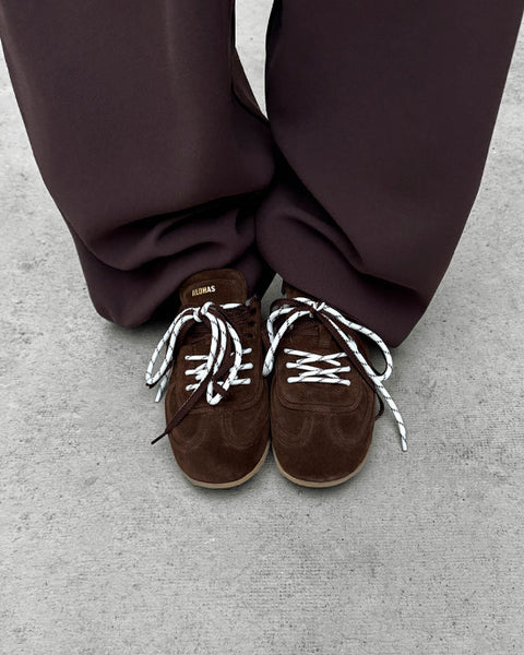 Suede Chocolate Brown Leather Sneakers