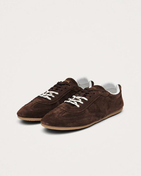 Suede Chocolate Brown Leather Sneakers