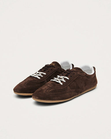 Suede Chocolate Brown Leather Sneakers