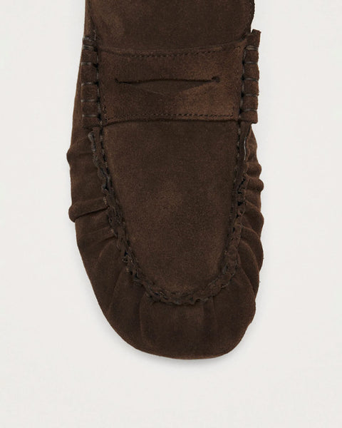 Aven Suede Brown Leather Loafers