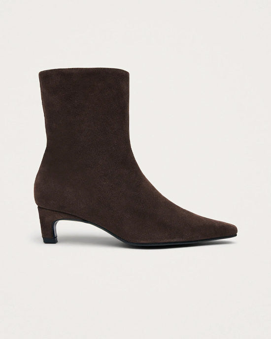 Ambar Suede Brown Leather Ankle Boots