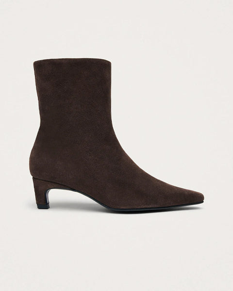 Ambar Suede Brown Leather Ankle Boots