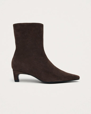 Ambar Suede Brown Leather Ankle Boots