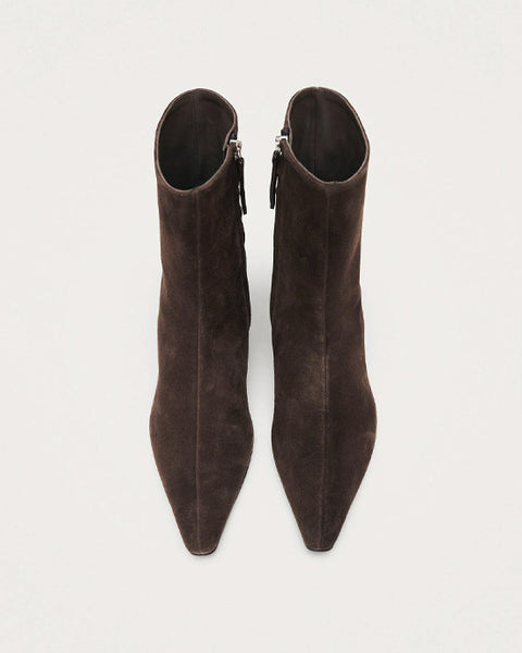 Ambar Suede Brown Leather Ankle Boots