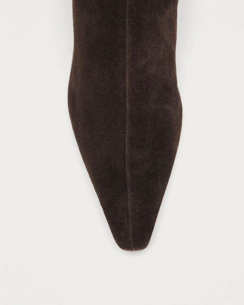 Ambar Suede Brown Leather Ankle Boots