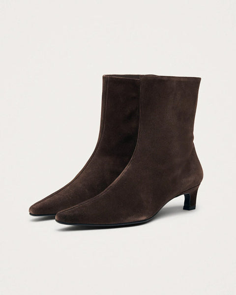 Ambar Suede Brown Leather Ankle Boots