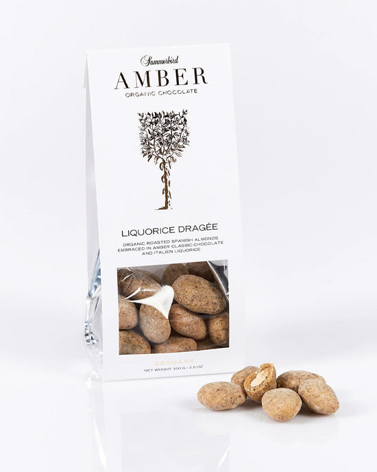 Liquorice Dragée Roasted Organic Spanish Almonds 100g